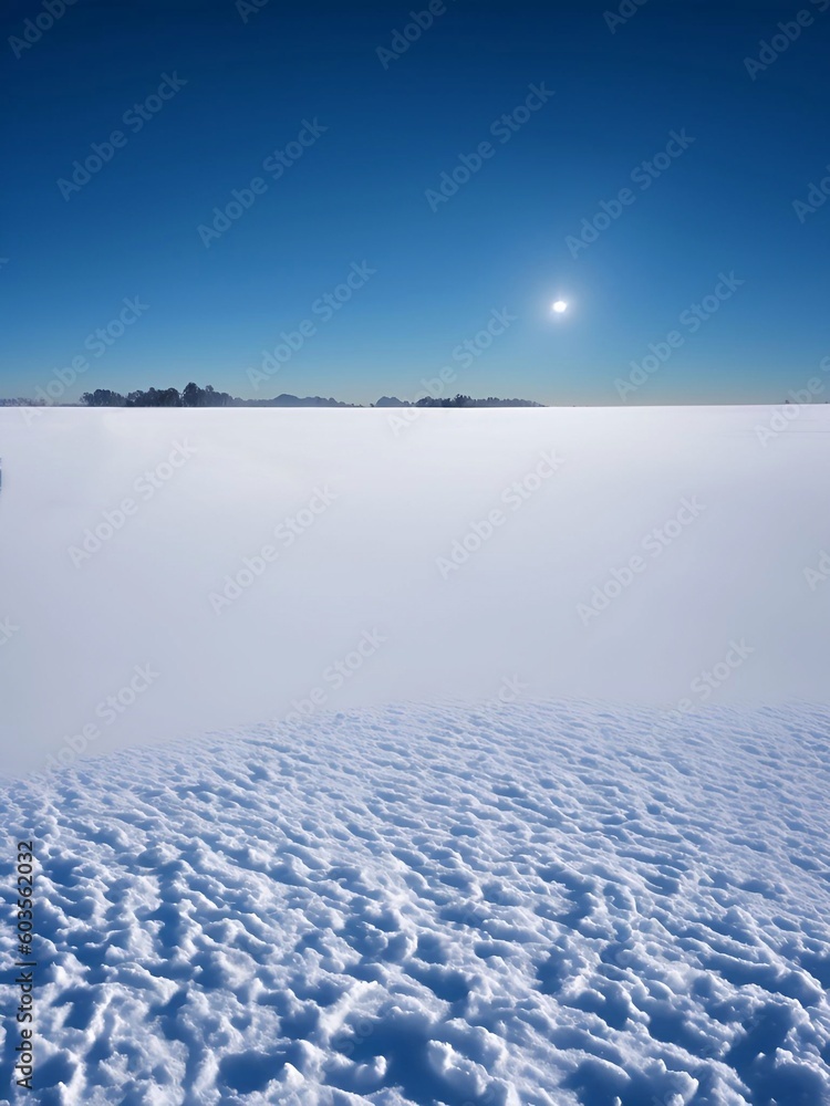 Obraz premium snow field and sky Cinematic daylight generative ai illustration art