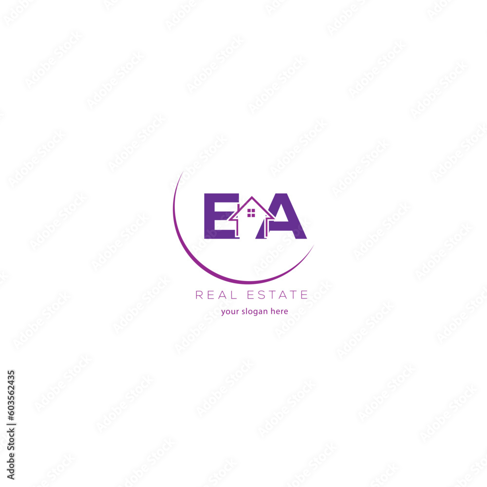Initial letter da real estate logo design template da house letter logo
