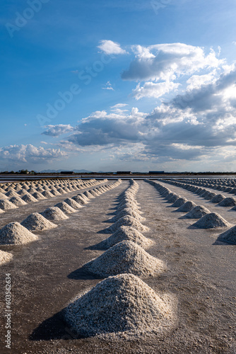 Pile of sea salt at Phetchaburi Thailand