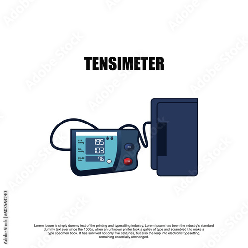 Digital  tensimeter medic on white background