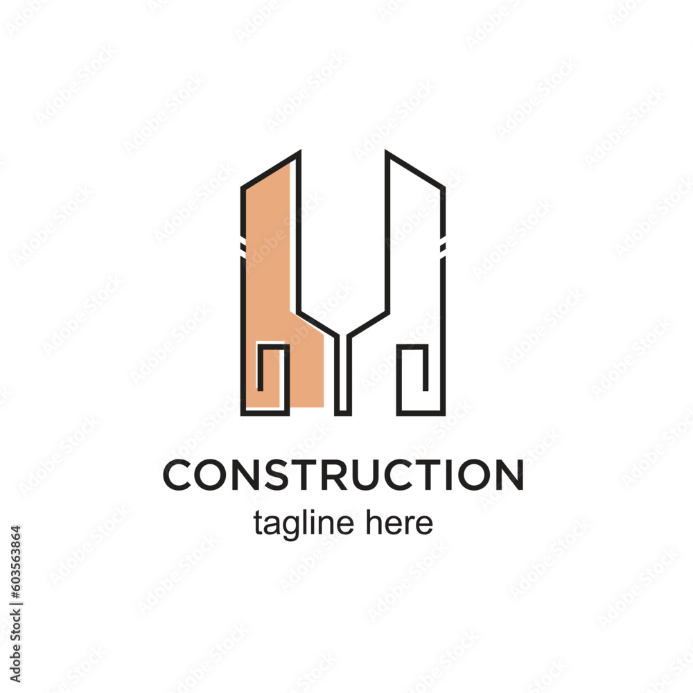 Construction logo design simple concept Premium Vector Construction logo design simple concept Premium Vector