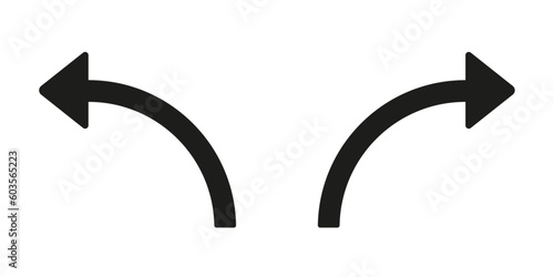 line curved arrow sign icon vector