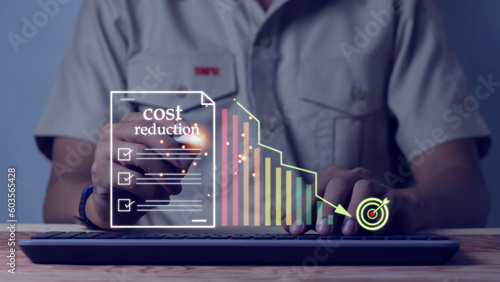 Cost reduction. Cost optimization business concept. photo