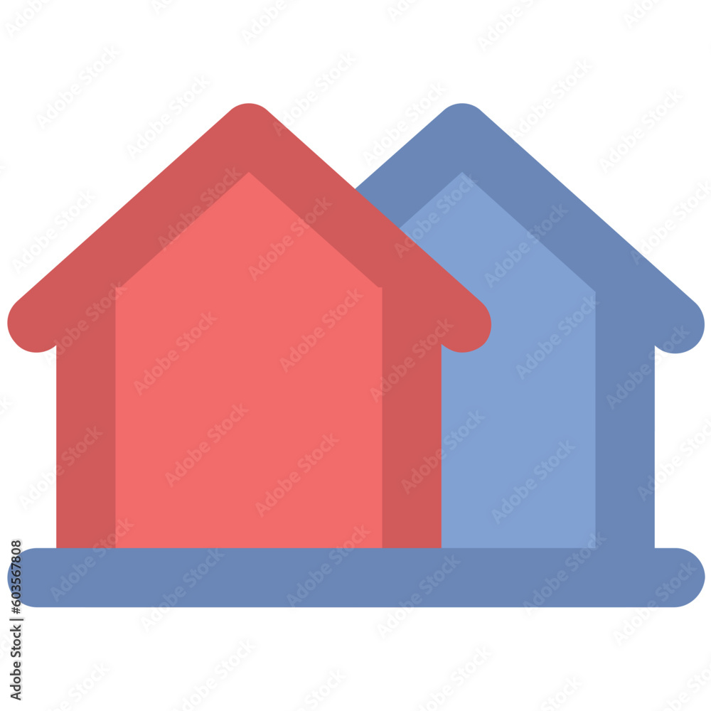 Residential flats line icon design 