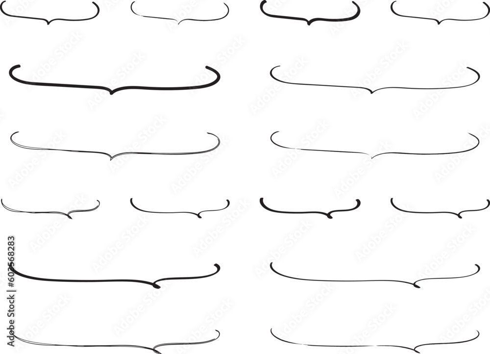 Obraz premium かわいい手書きの下線ふきだしセット 黒 白黒 Hand Drawn Speech Bubble Images black