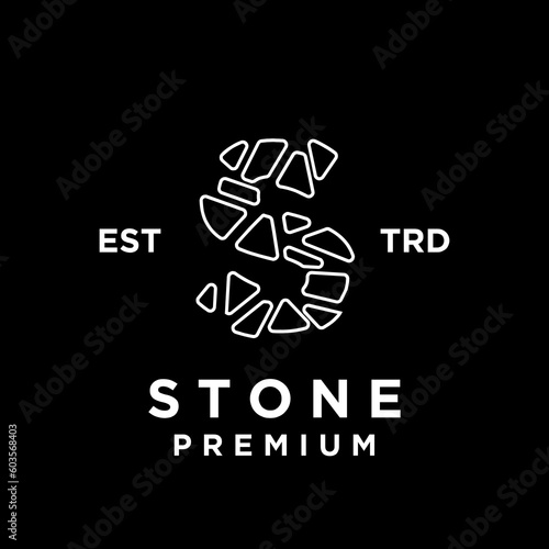 Stone line  initial S logo icon design illustration template photo