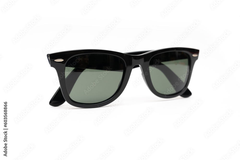 Black sunglasses isolated on white background. Black sunglasses isolated on white background.