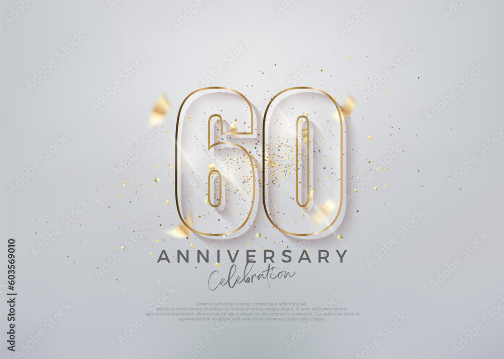 Modern number 60th with unique glass numerals. premium vector for ...