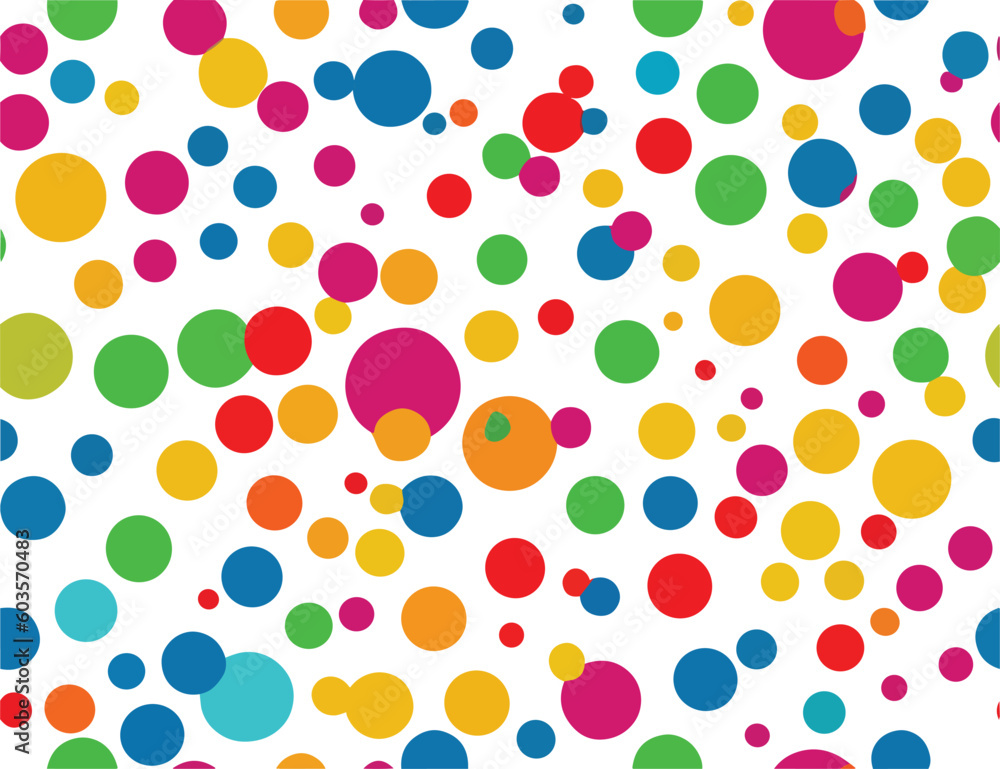 seamless pattern of colorful balls on white background