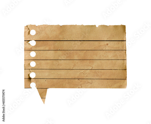 Fotografia Vintage dialog box. Old note paper copy space