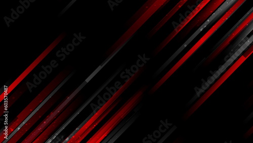 Abstract geometry backgroud with red black stripes and dots