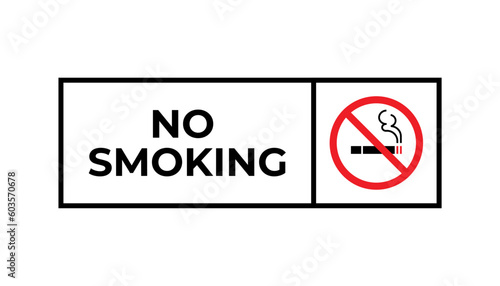 No smoking area sign. No Smoking vector sign.