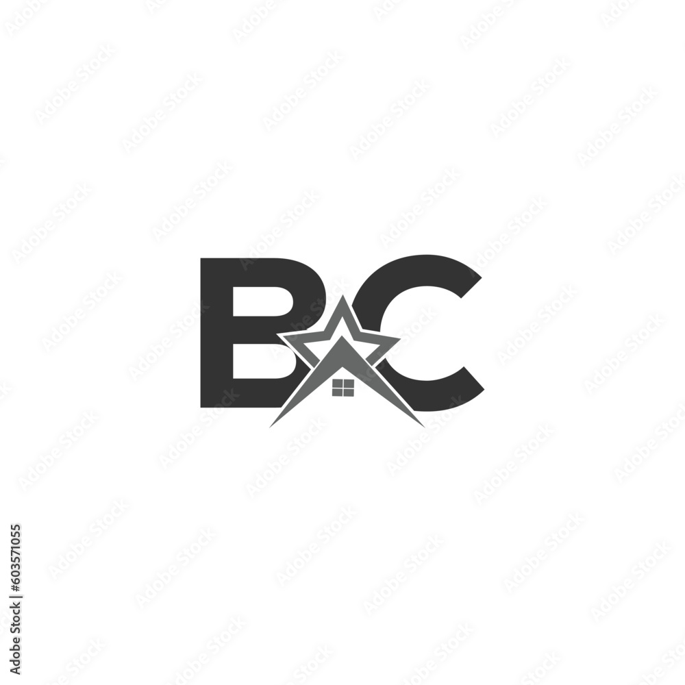 Initial letter BC real estate logo design template BC home or house letter logo Initial letter BC real estate logo design template BC home or house letter logo