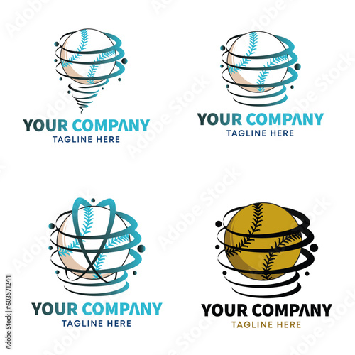 Collection set of baseball Vector, Baseball logo, and baseball typhoons, vector illustration.
baseball typhoon logotype vector