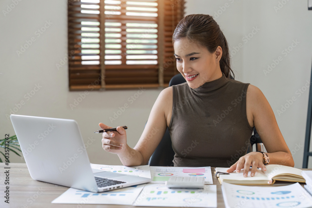 Women sit at home desks, analyzing finances, taxes, investments, paying debts Women sit at home desks, analyzing finances, taxes, investments, paying debts