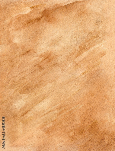 Red brown siena ochre earthy tone. Abstract watercolor hand drawn background. Natural color grunge texture