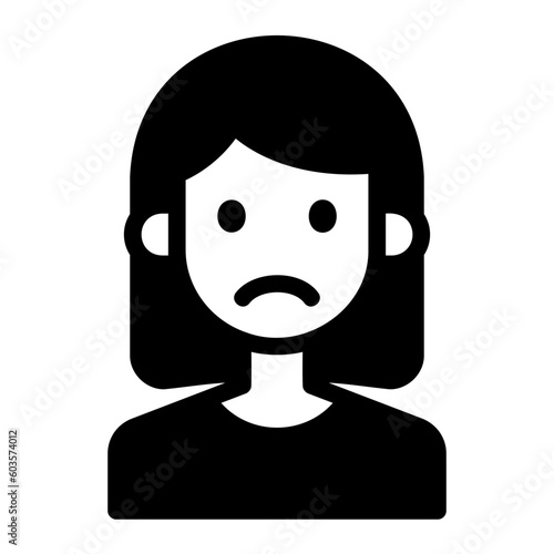 unhappy glyph icon