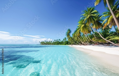 AI generative. Beautiful beach and tropical sea