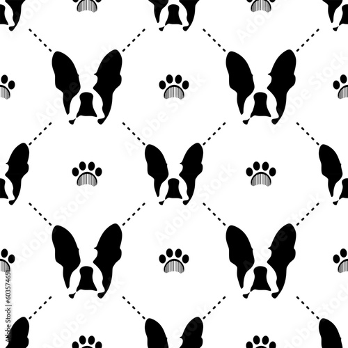 French bulldog seamless vector pattern