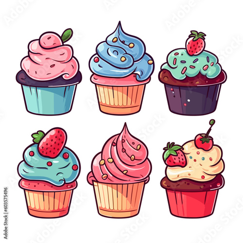 set of cupcakes