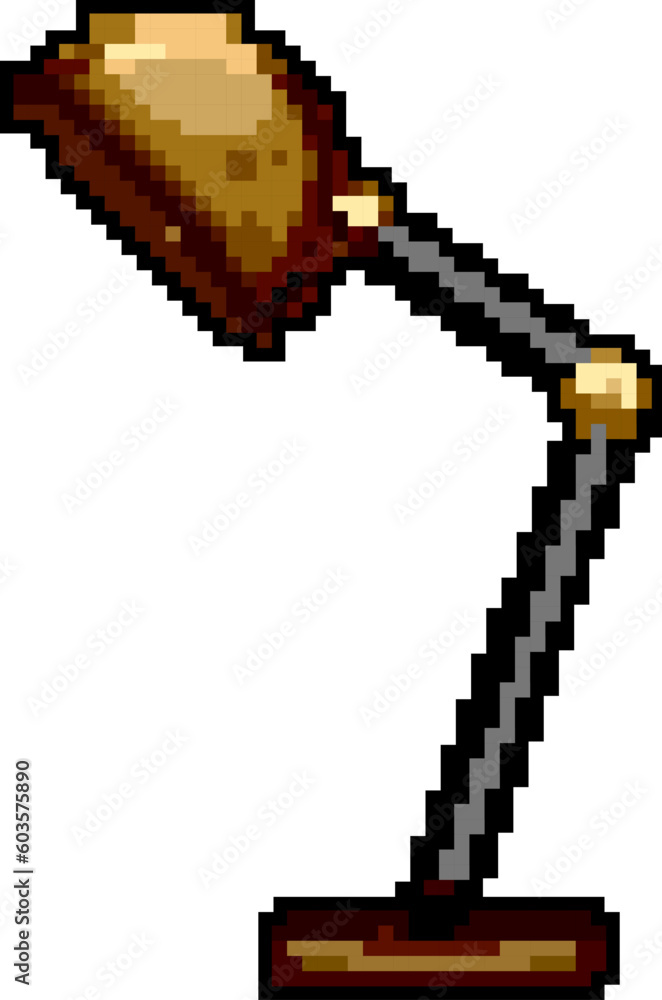 Obraz premium furniture lamp table game pixel art retro vector. bit furniture lamp table. old vintage illustration