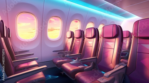 Empty passenger airplane se...