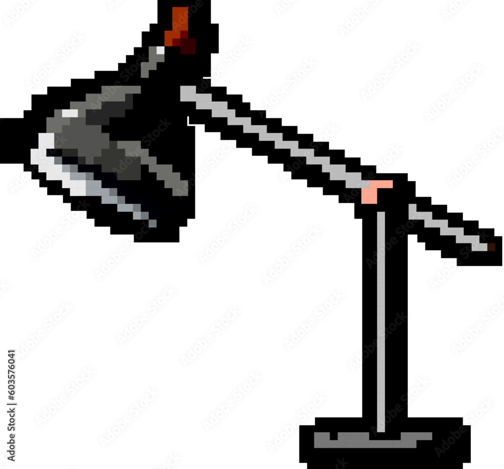 Fototapeta premium room lamp table game pixel art retro vector. bit room lamp table. old vintage illustration