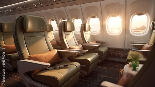 Empty passenger airplane se...