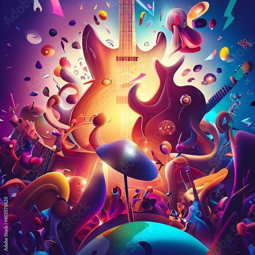 Abstract illustration for music festival poster 