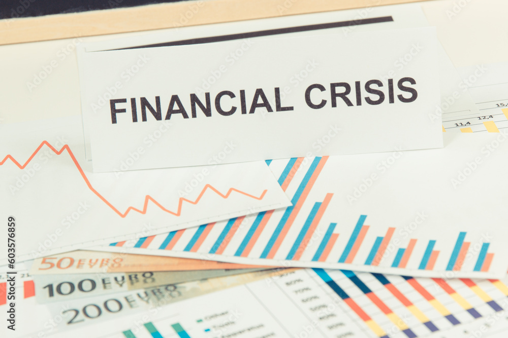 Currencies euro and declining chart. Risk of financial crisis caused by coronavirus Currencies euro and declining chart. Risk of financial crisis caused by coronavirus