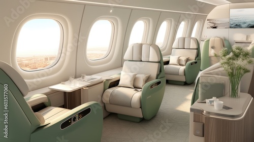 Empty passenger airplane se...