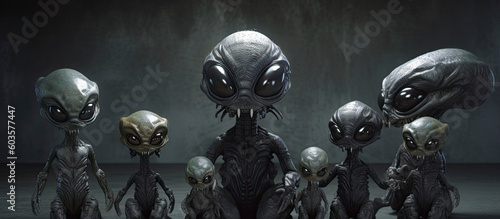 a group of aliens, extraterrestrials