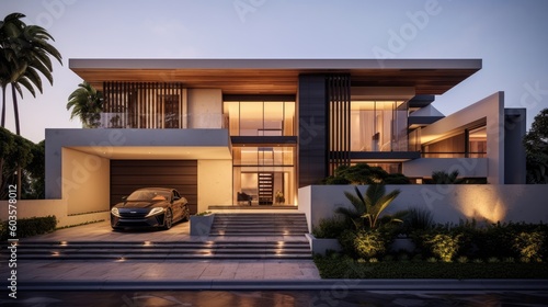 Modern house design. Generative AI © piai