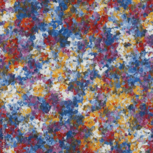 Flowers abstract illustration  seamless pattern. Created by a stable diffusion neural network.