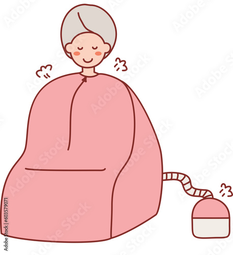 Woman in Portable Steam Sauna Bag