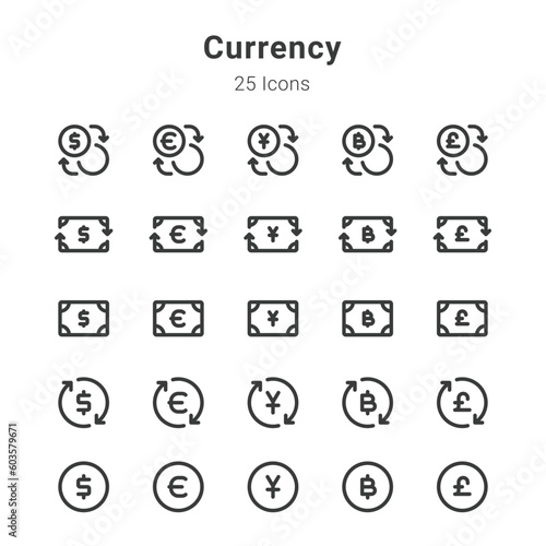 Currency icons set