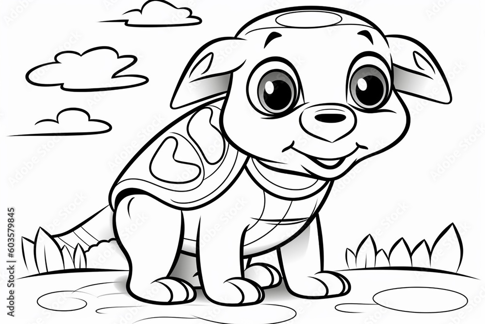 Fototapeta premium coloring illustration book for kids 