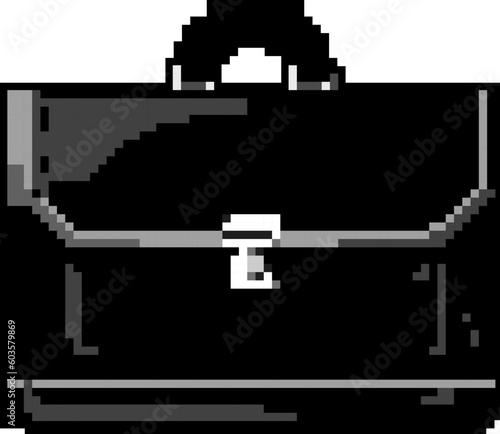 fashion business bag game pixel art retro vector. bit fashion business bag. old vintage illustration