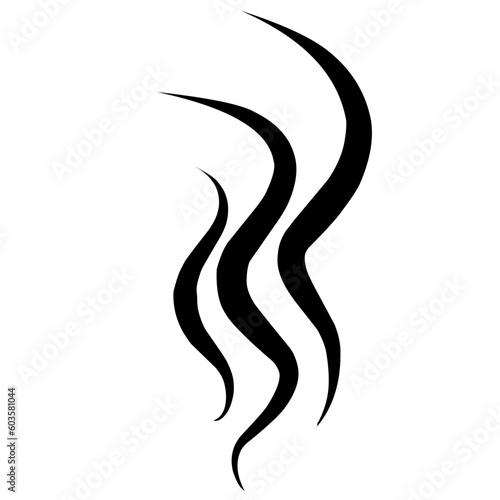 Wavy line vector of rising steam or smoke. Coffee aroma line concept Isolated on white background.