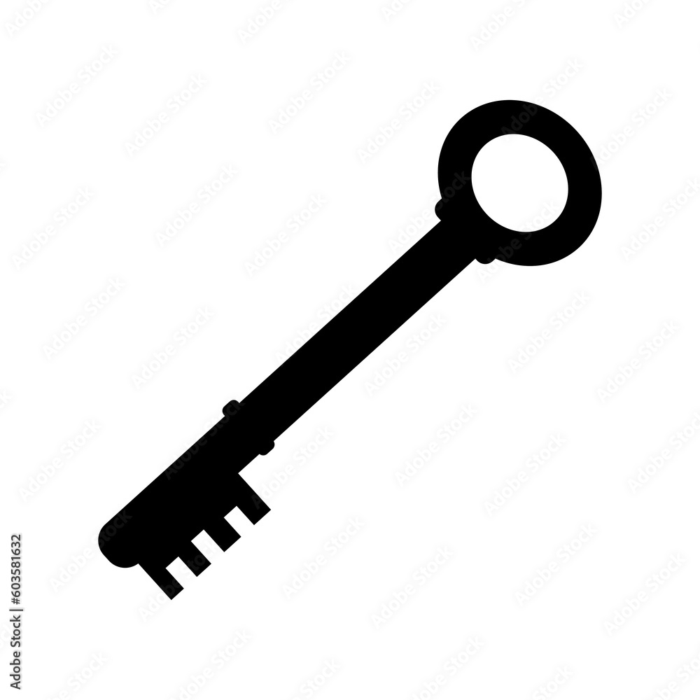 Key icon symbol black design vector illustration Key icon symbol black design vector illustration