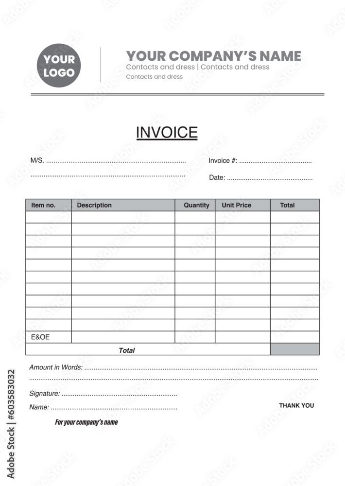 Invoice vector Template Invoice vector Template