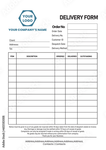 Delivery Form Template