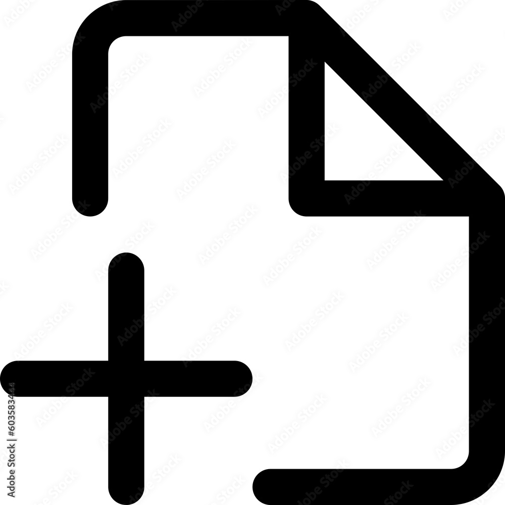 Fototapeta premium file add alternate simple icon illustration in line style and used for user interface, web, software and many more
