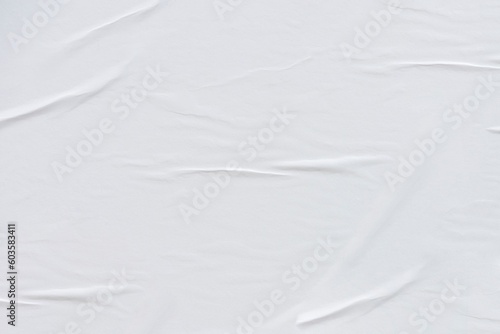 Wet White crinkled paper texture background