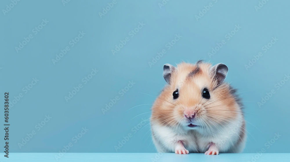 Banner with hamster. Generative AI.