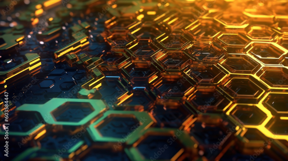 Fototapeta premium Synaptic Horizons: Unleashing the Power of AI and Nanotechnology. Generative AI
