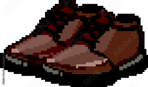 brown man shoes game pixel art retro vector. bit brown man shoes. old vintage illustration
