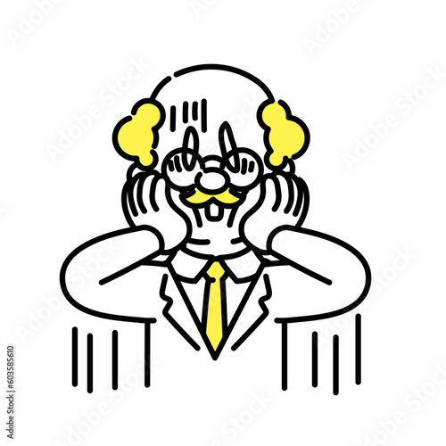かわいい人物のイラストシリーズ _ 博士_シニア _ 絶望
