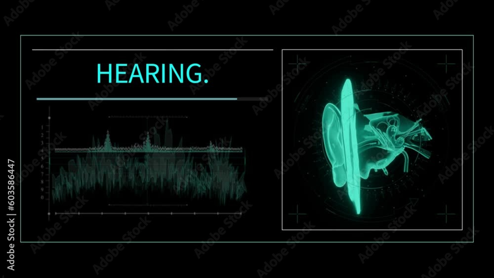 Tech Medical Scanner dengan animasi HUD Siamese Twins UI dengan konsep teknologi medis digital
