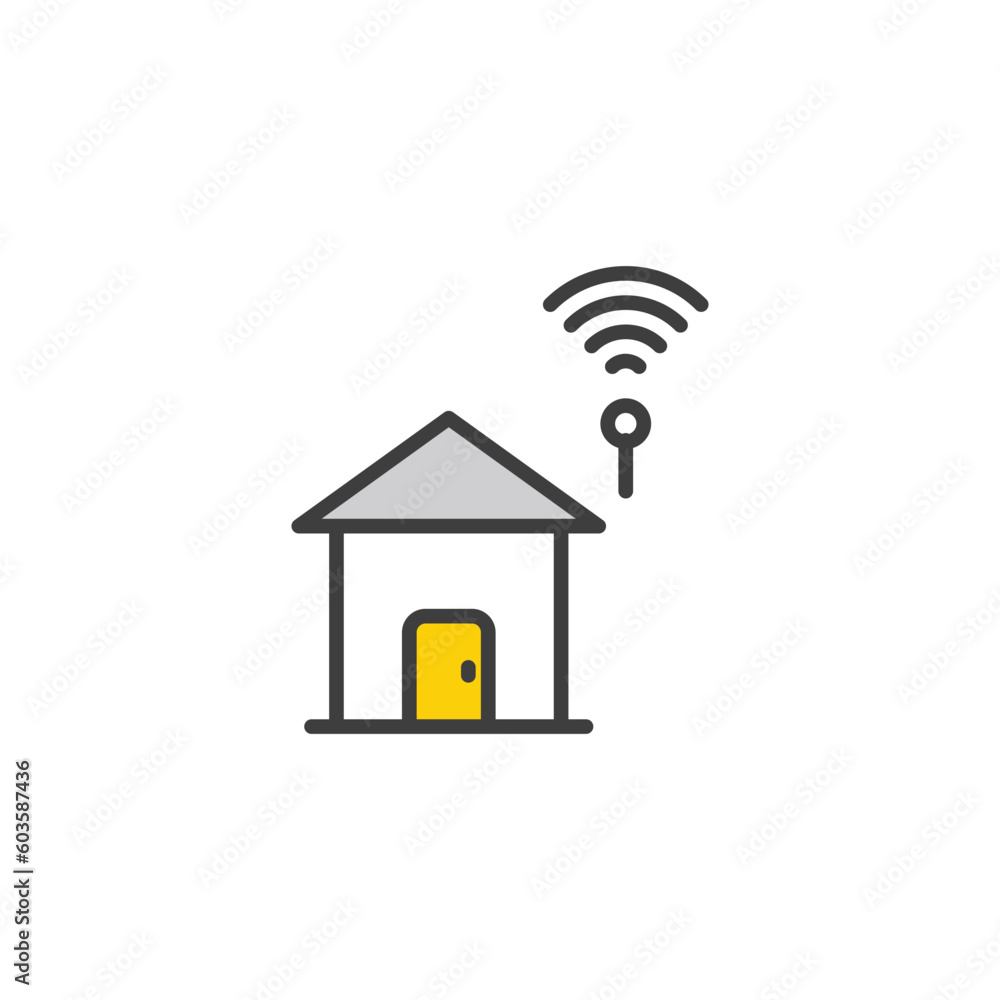 Smart Home icon design with white background stock illustration Smart Home icon design with white background stock illustration